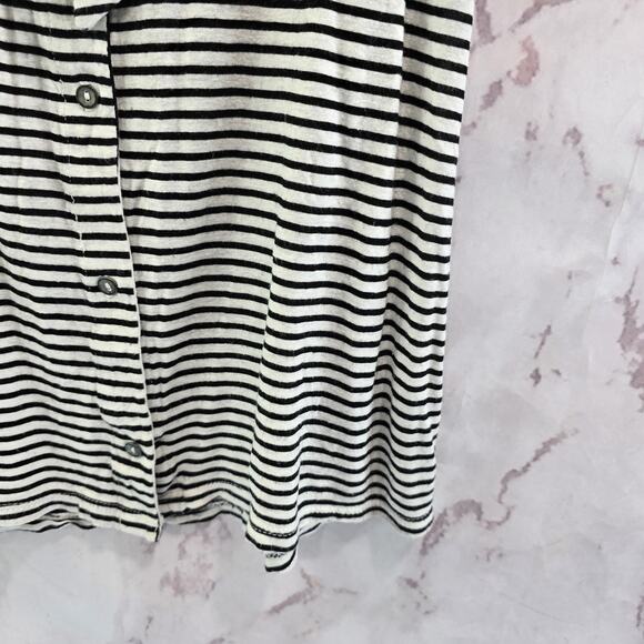 Anthropologie Top Womens XS Black White Striped Tank Ruffle Tie Dolan Knit - Picture 4 of 10